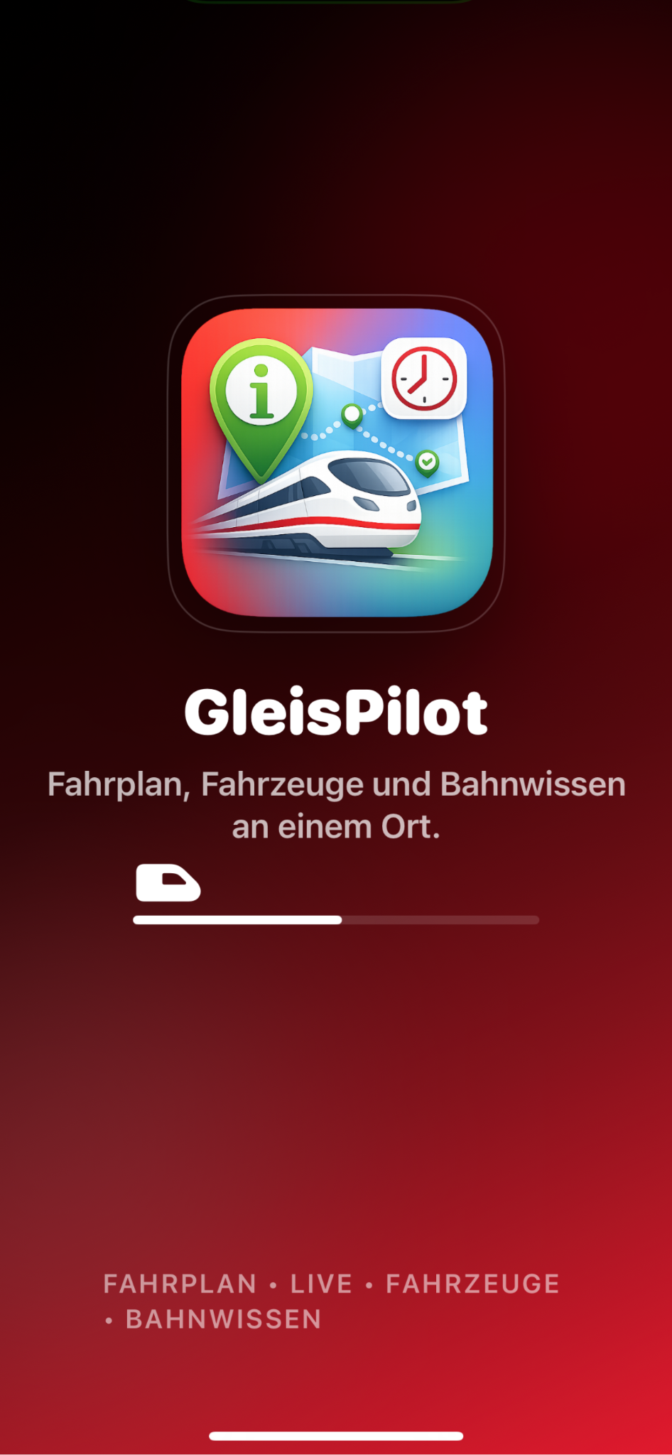 Startseite der GleisPilot AT App